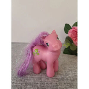 Vintage My Little Pony Serendipity‎ MLP 2002 Pink w Purple Glitter Hair Shamrock